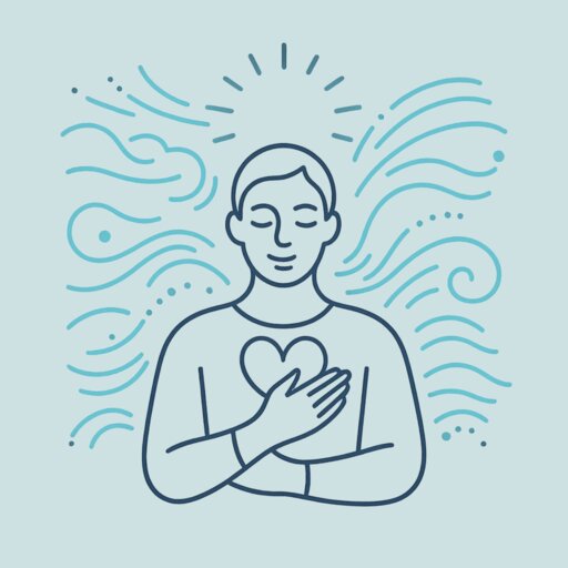 Illustrazione salute psicofisica — persona con cuore